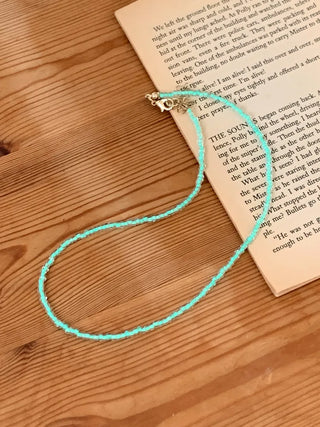 Mint Green Variation Seed Beads Acrylic Bead Necklace 4 Types
