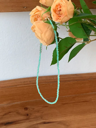 Mint Green Variation Seed Beads Acrylic Bead Necklace 4 Types