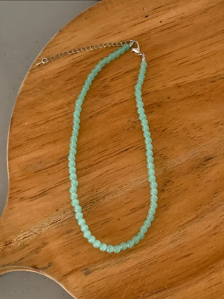 Mint Green Variation Seed Beads Acrylic Bead Necklace 4 Types