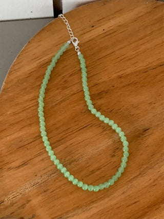 Mint Green Variation Seed Beads Acrylic Bead Necklace 4 Types