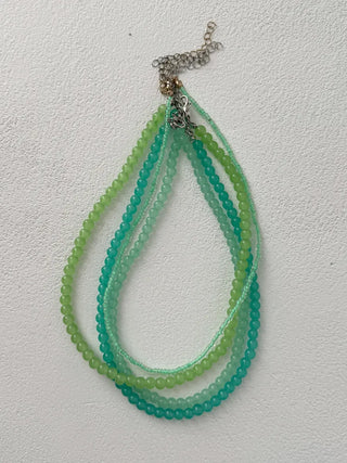 Mint Green Variation Seed Beads Acrylic Bead Necklace 4 Types