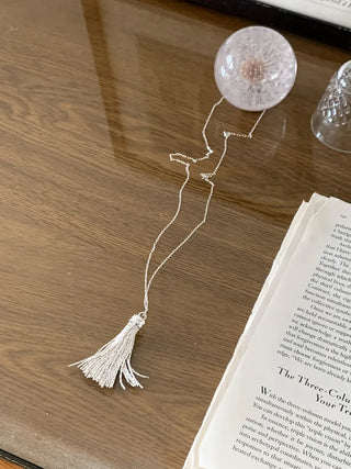 Glide Tassel Metal Long Drop Necklace