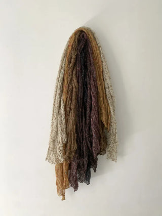 Fore Flower Pattern Wrinkle Long Scarf
