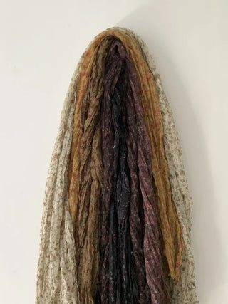 Fore Flower Pattern Wrinkle Long Scarf