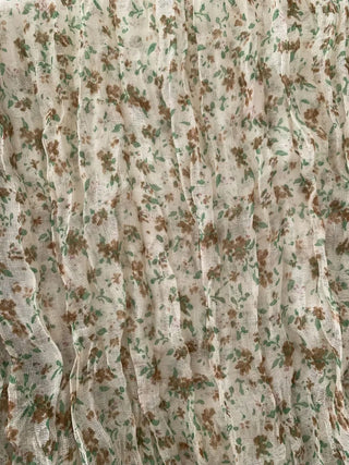 Fore Flower Pattern Wrinkle Long Scarf