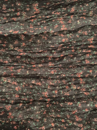 Fore Flower Pattern Wrinkle Long Scarf