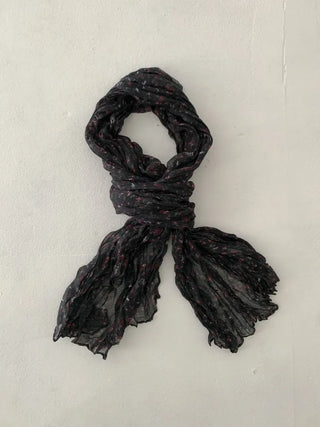 Fore Flower Pattern Wrinkle Long Scarf