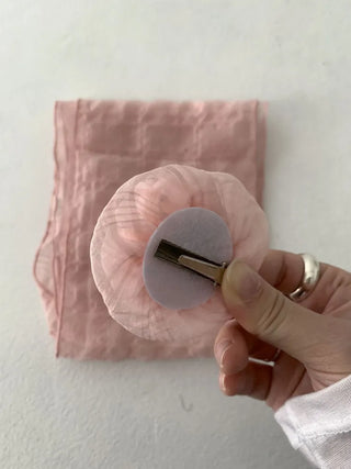 Rose Drape Check See-through Long Scarf