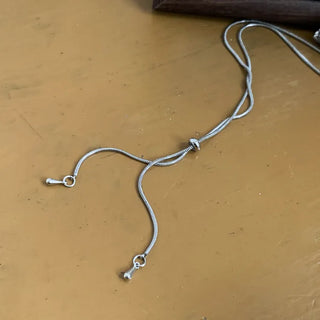 Pinecone Drop Leaf Silver Pinecone Long Necklace