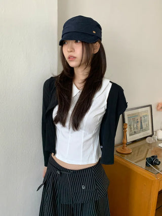 Denny Cas Metal Pendant Newsboy Cap