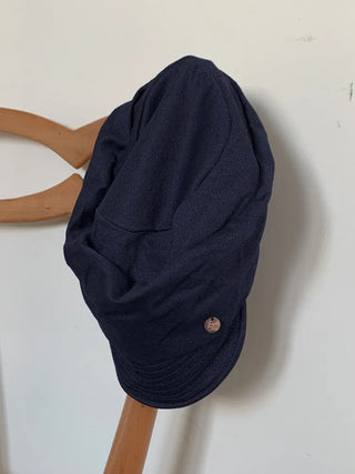 Denny Cas Metal Pendant Newsboy Cap