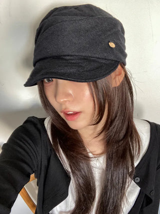 Denny Cas Metal Pendant Newsboy Cap