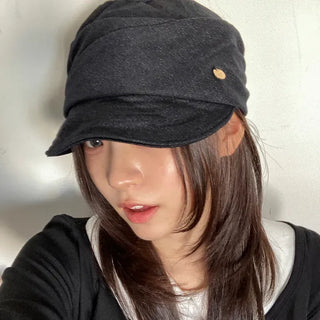 Denny Cas Metal Pendant Newsboy Cap