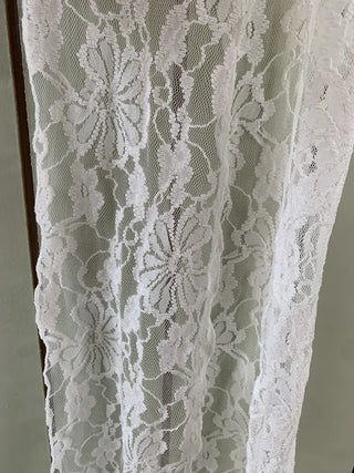 Placiel See-through Lace Flower Pattern Long Scarf