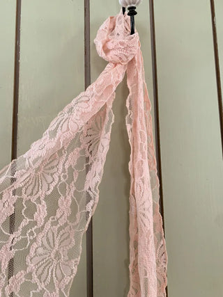 Placiel See-through Lace Flower Pattern Long Scarf