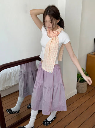 Candy Twin Dot Stripe Color Block Scarf Muffler