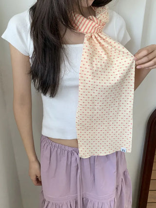 Candy Twin Dot Stripe Color Block Scarf Muffler