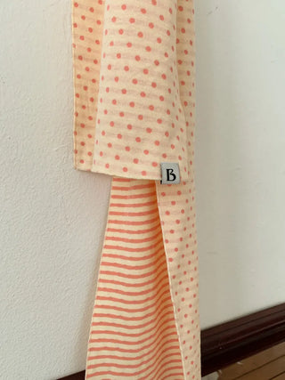 Candy Twin Dot Stripe Color Block Scarf Muffler