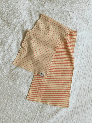 Candy Twin Dot Stripe Color Block Scarf Muffler