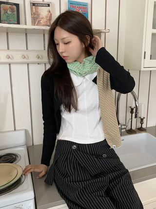 Candy Twin Dot Stripe Color Block Scarf Muffler