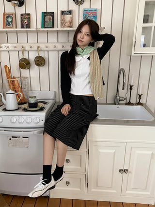 Candy Twin Dot Stripe Color Block Scarf Muffler