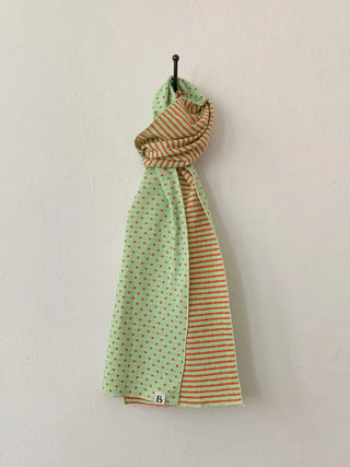 Candy Twin Dot Stripe Color Block Scarf Muffler