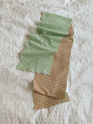 Candy Twin Dot Stripe Color Block Scarf Muffler