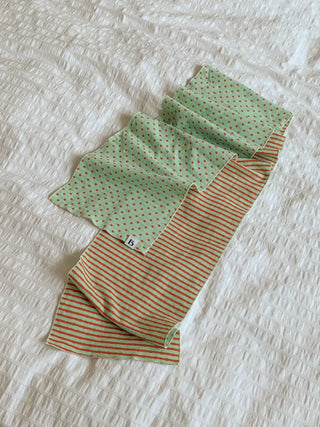 Candy Twin Dot Stripe Color Block Scarf Muffler