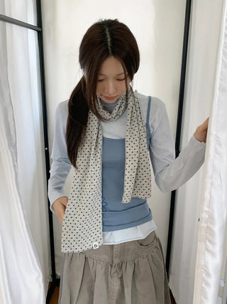 Candy Twin Dot Stripe Color Block Scarf Muffler