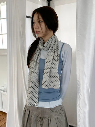 Candy Twin Dot Stripe Color Block Scarf Muffler