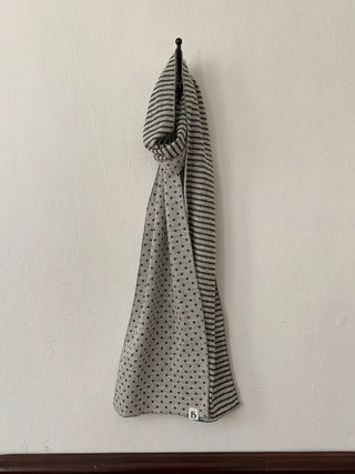 Candy Twin Dot Stripe Color Block Scarf Muffler
