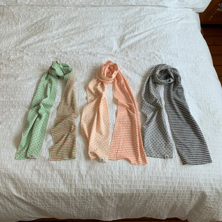Candy Twin Dot Stripe Color Block Scarf Muffler