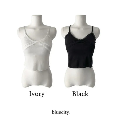 Rubena Punching Lace Crop Cap Bralette Sleeveless
