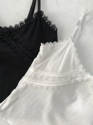 Rubena Punching Lace Crop Cap Bralette Sleeveless