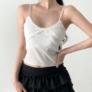 Rubena Punching Lace Crop Cap Bralette Sleeveless