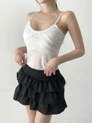 Rubena Punching Lace Crop Cap Bralette Sleeveless
