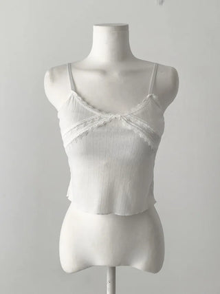 Rubena Punching Lace Crop Cap Bralette Sleeveless