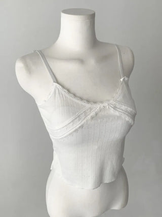 Rubena Punching Lace Crop Cap Bralette Sleeveless