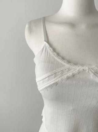 Rubena Punching Lace Crop Cap Bralette Sleeveless