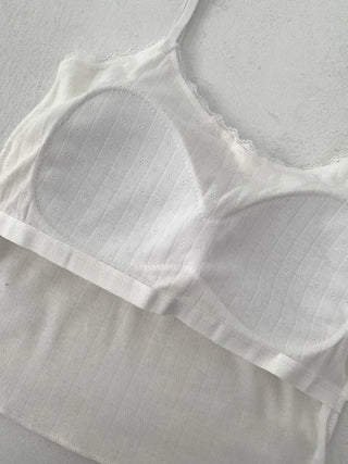 Rubena Punching Lace Crop Cap Bralette Sleeveless