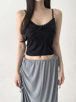 Rubena Punching Lace Crop Cap Bralette Sleeveless