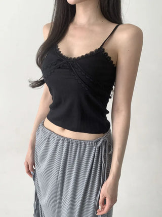 Rubena Punching Lace Crop Cap Bralette Sleeveless