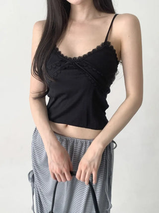Rubena Punching Lace Crop Cap Bralette Sleeveless