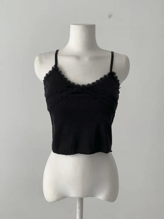 Rubena Punching Lace Crop Cap Bralette Sleeveless