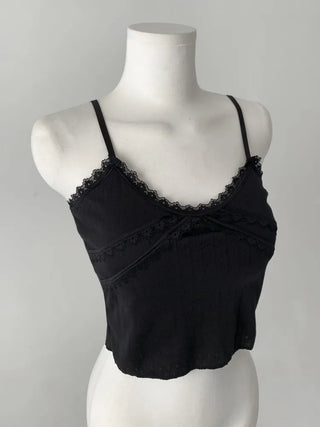 Rubena Punching Lace Crop Cap Bralette Sleeveless