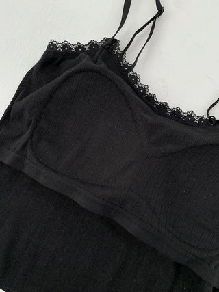 Rubena Punching Lace Crop Cap Bralette Sleeveless