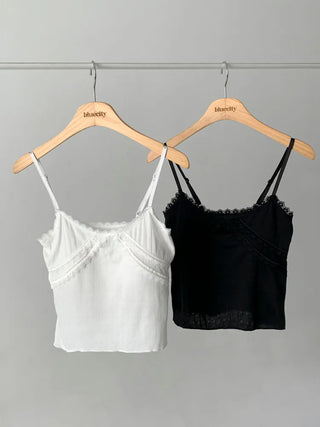 Rubena Punching Lace Crop Cap Bralette Sleeveless