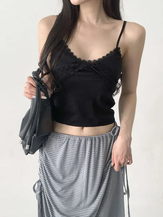 Rubena Punching Lace Crop Cap Bralette Sleeveless