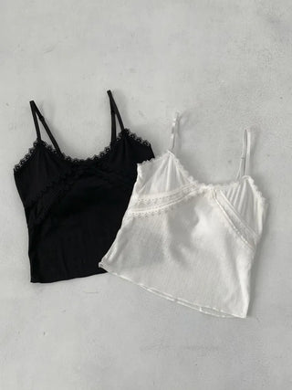 Rubena Punching Lace Crop Cap Bralette Sleeveless