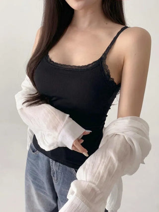 Letty Lace Basic Ribbed Bralette Sleeveless